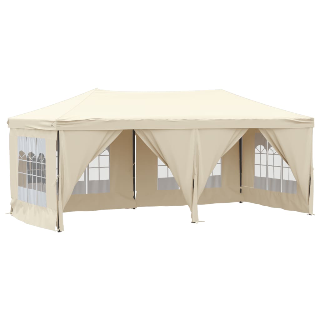 Vidaxl PartyTent skládací s bočními stěnami 3x6 m krémový