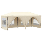 Vidaxl PartyTent sammenleggbar med sidevegger 3x6 m krem ​​-farget