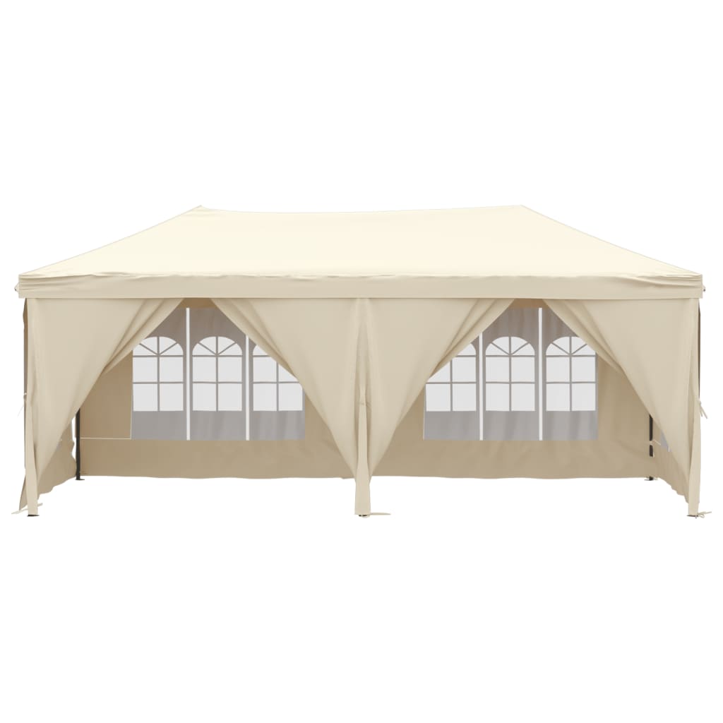 Vidaxl Partytent Foldable with side walls 3x6 m cream -colored