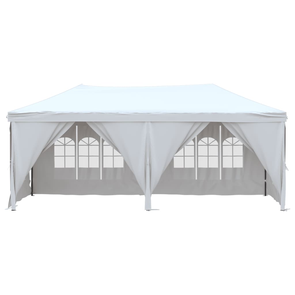 Vidaxl Partytent zložljivo s stranskimi stenami 3x6 m belo