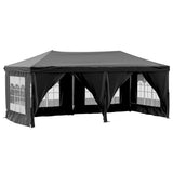 Vidaxl Partytent faltbar mit Seitenwänden 3x6 m schwarz