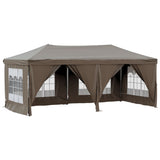 Vidaxl partytent vikbar med sidoväggar 3x6 m taupe