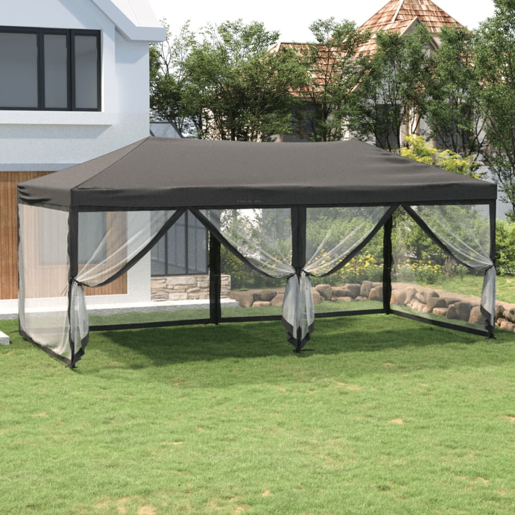 Vidaxl partyTent foldble med sidoväggar 3x6 m antracite -färgad