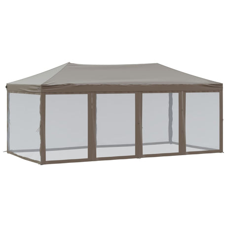 Vidaxl Partytent faltbar mit Seitenwänden 3x6 m Taupe