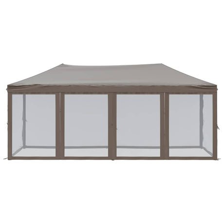 Vidaxl Partytent faltbar mit Seitenwänden 3x6 m Taupe