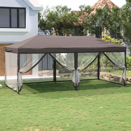 Vidaxl Partytent faltbar mit Seitenwänden 3x6 m Taupe
