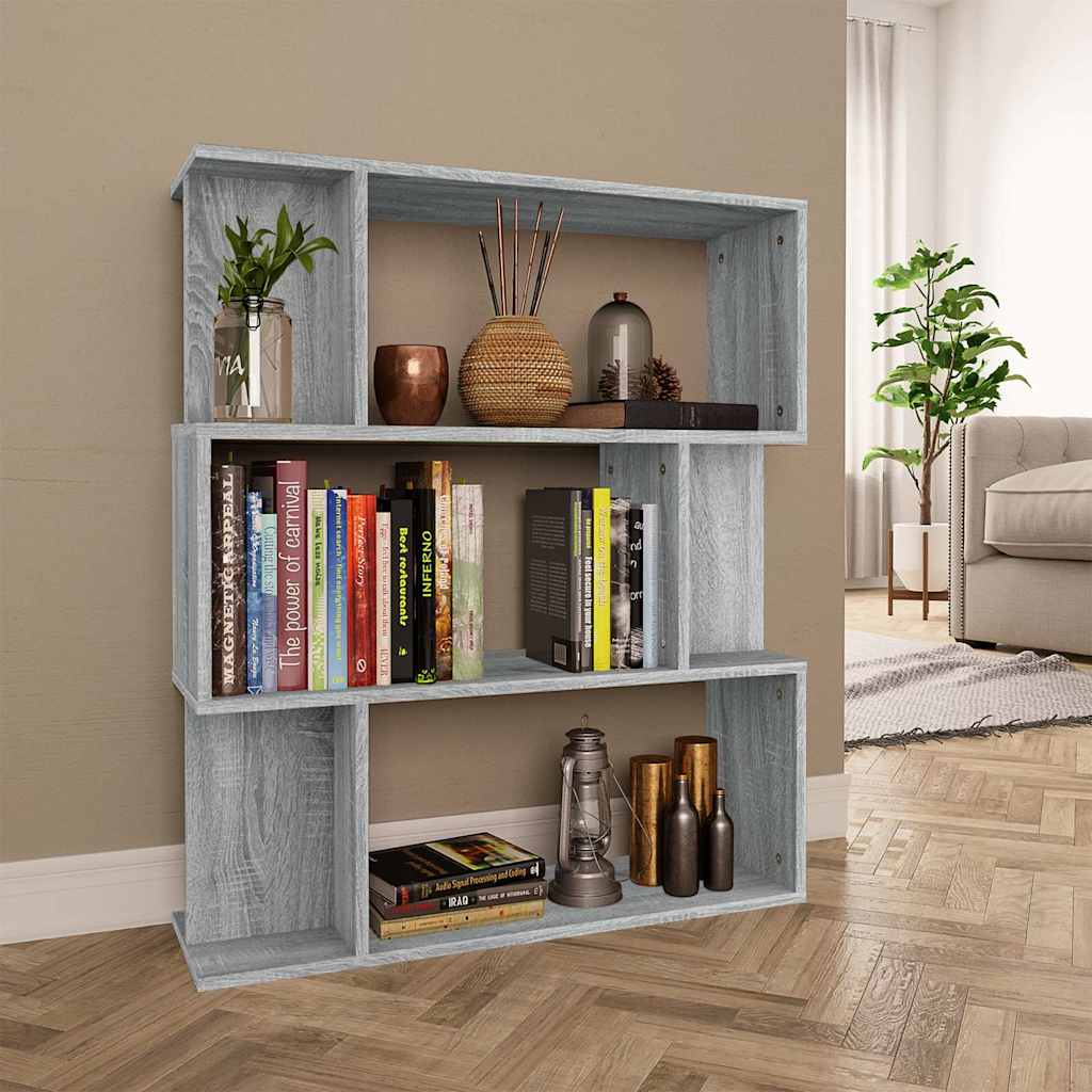 Vidaxl boekenkast kamerscherm 80x24x96 cm bewerkt hout grijs sonoma
