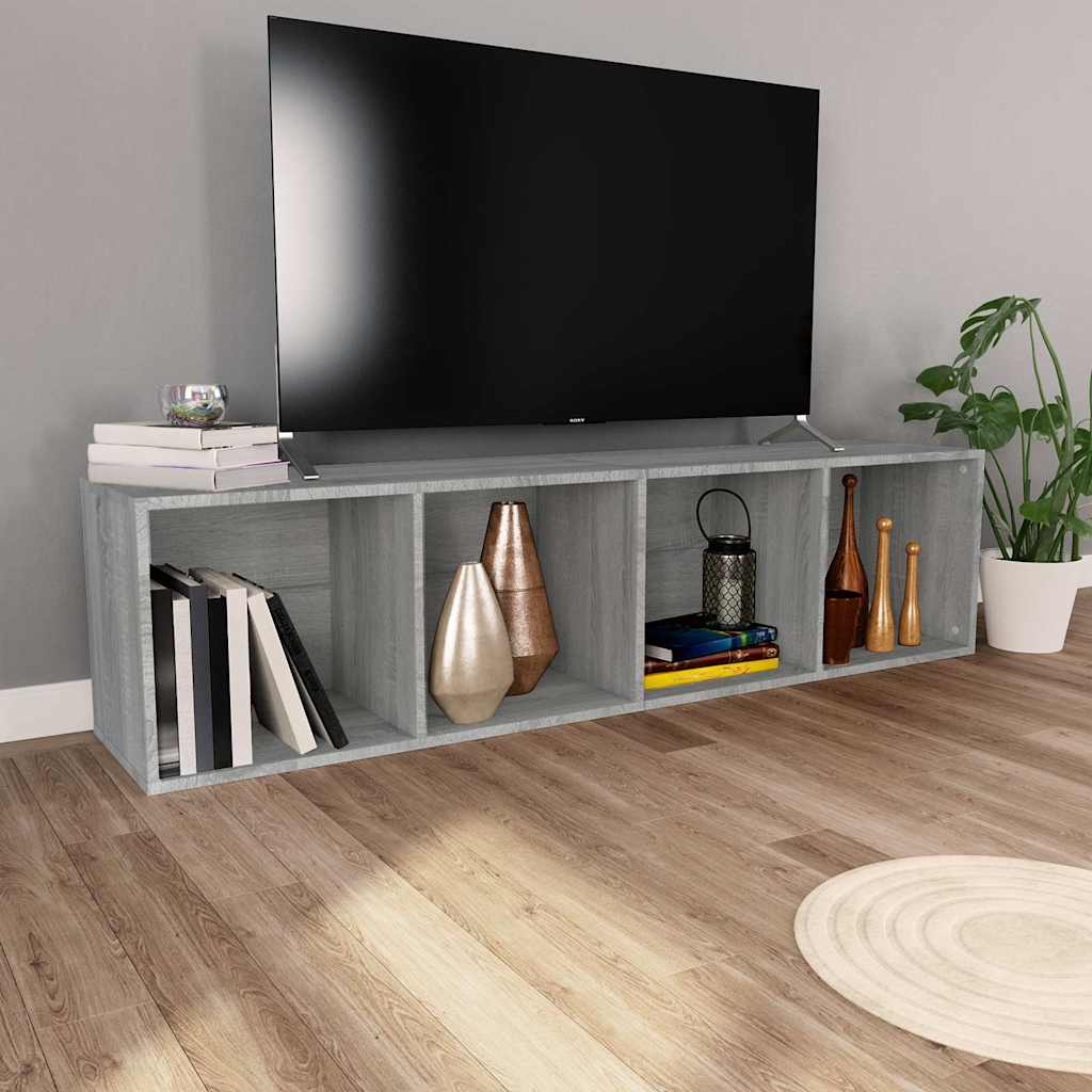 Vidaxl boekenkast tv-meubel 36x30x143 cm grijs sonoma eikenkleurig