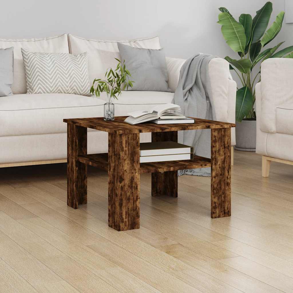 Vidaxl salontafel 60x60x42 cm bewerkt hout gerookt eikenkleurig