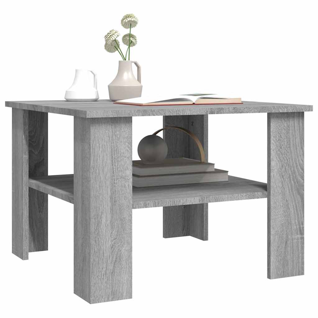 Vidaxl salontafel 60x60x42 cm bewerkt hout grijs sonoma eiken