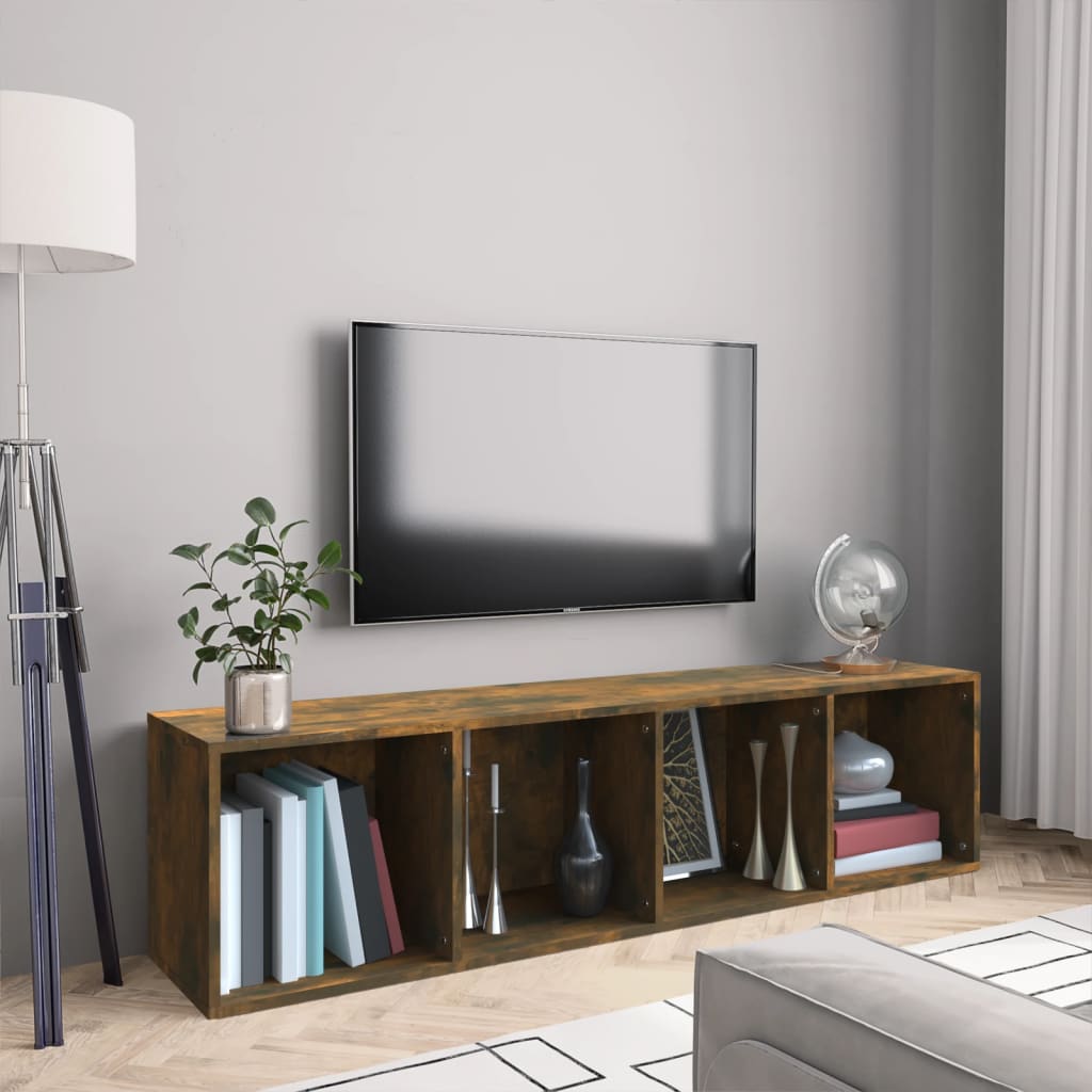 Vidaxl boekenkast tv-meubel 143x30x36 cm bewerkt hout gerookt eiken