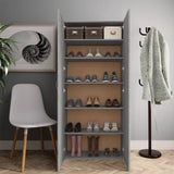 Armoire à chaussures vidaxl 80x35.5x180 cm en bois de bois de bois de gris sonoma