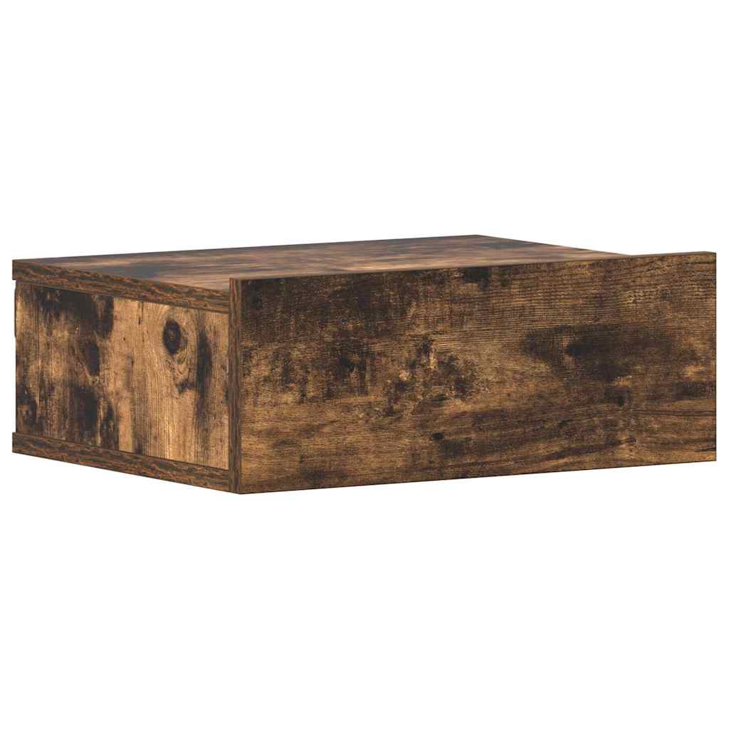 Vidaxl nachtkastje zwevend 40x30x15 cm bewerkt hout gerookt eikenkleur