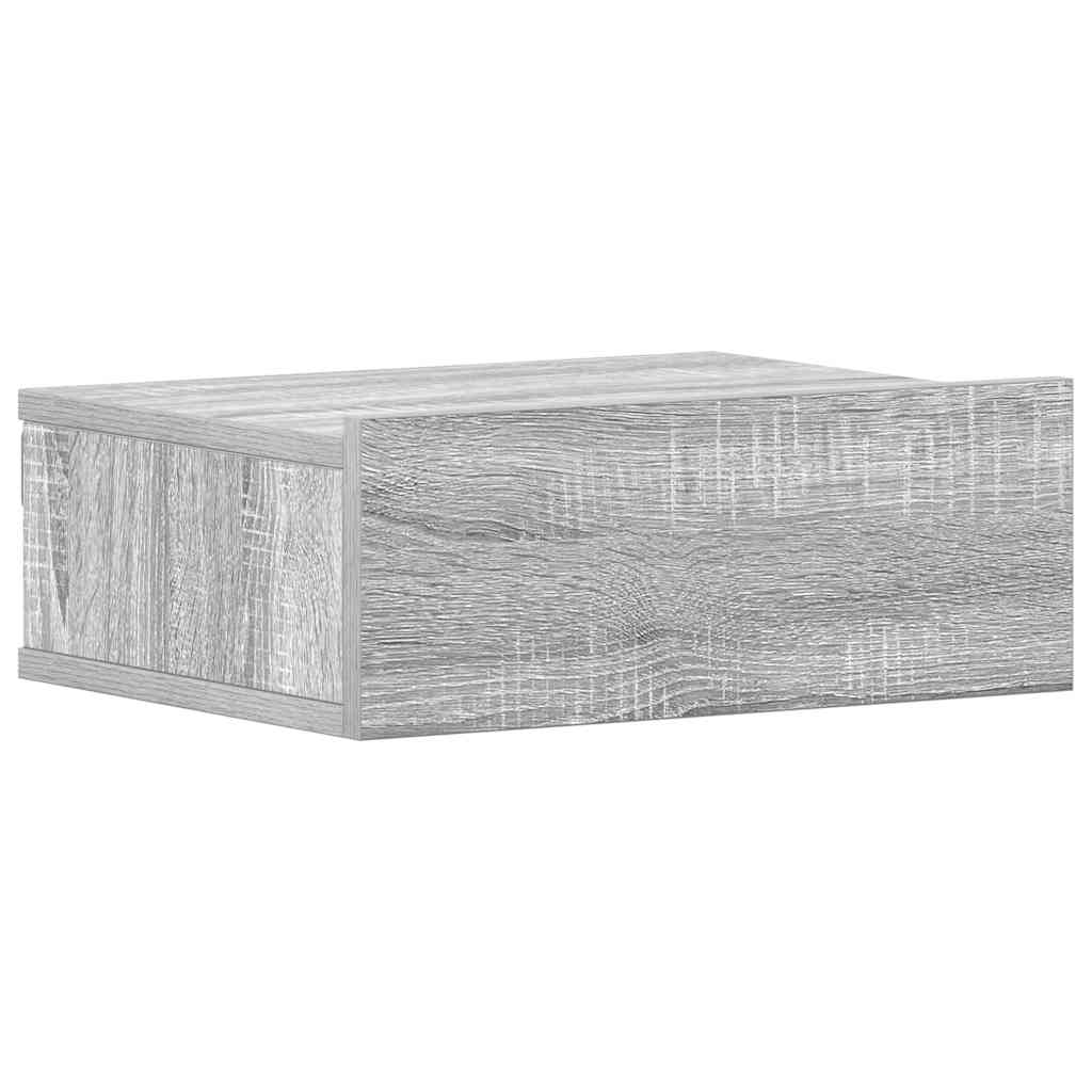 Vidaxl nachtkastje zwevend 40x30x15 cm bewerkt hout grijs sonoma eiken