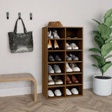 Vidaxl Shoe Rack 54x34x100.5 cm bearbetad träbrun ekfärg