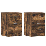 Vidaxl nachtkastjes 2 st 38x35x56 cm bewerkt hout gerookt eikenkleurig