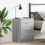 Vidaxl nachtkastje 38x35x56 cm bewerkt hout grijs sonoma eikenkleurig