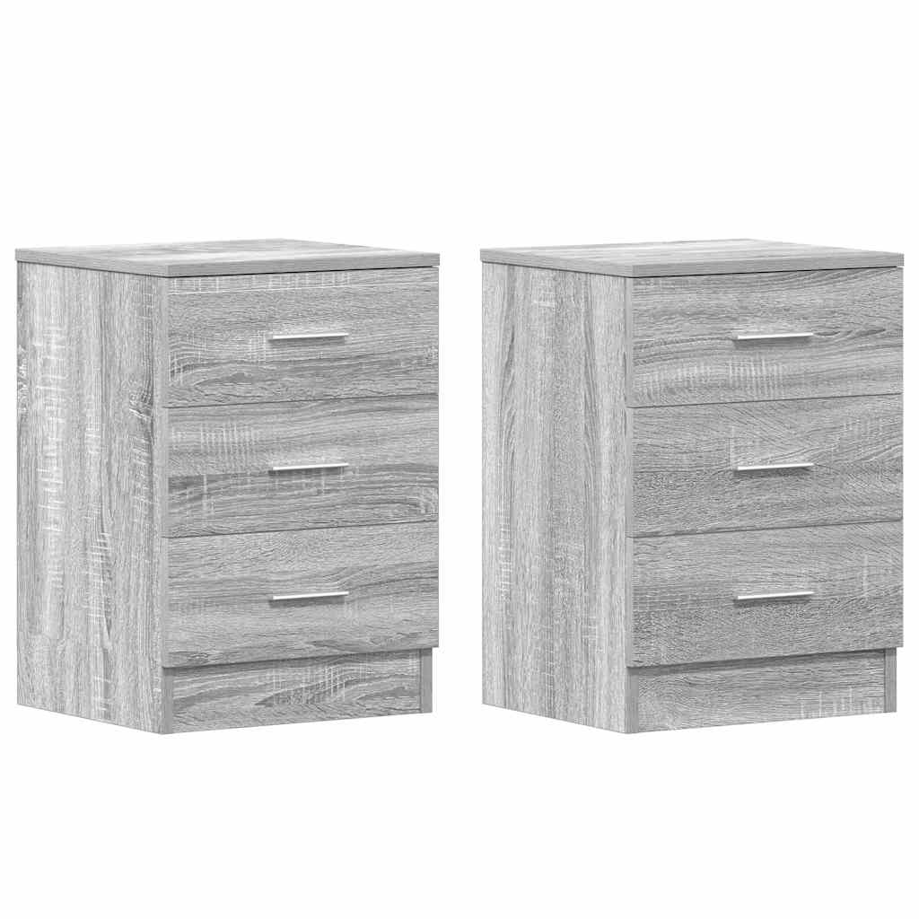 Vidaxl nachtkastjes 2 st 38x35x56 cm bewerkt hout grijs sonoma eiken
