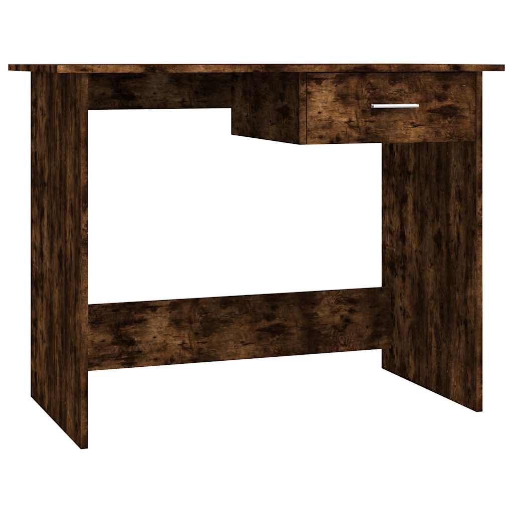 Vidaxl bureau 100x50x76 cm bewerkt hout gerookt eikenkleurig