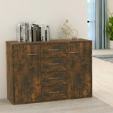 Vidaxl dressoir 88x30x65 cm bewerkt hout gerookt eikenkleurig