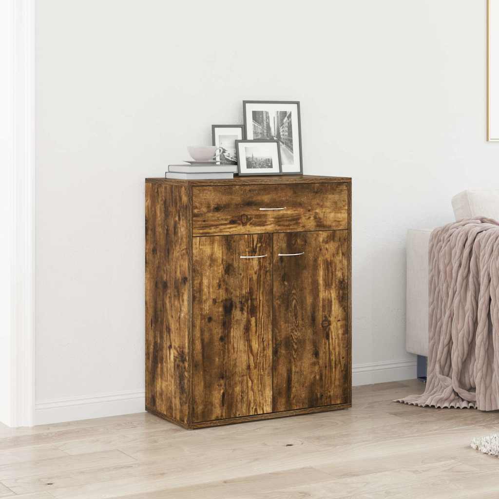 Vidaxl dressoir 60x30x75 cm bewerkt hout gerookt eikenkleurig