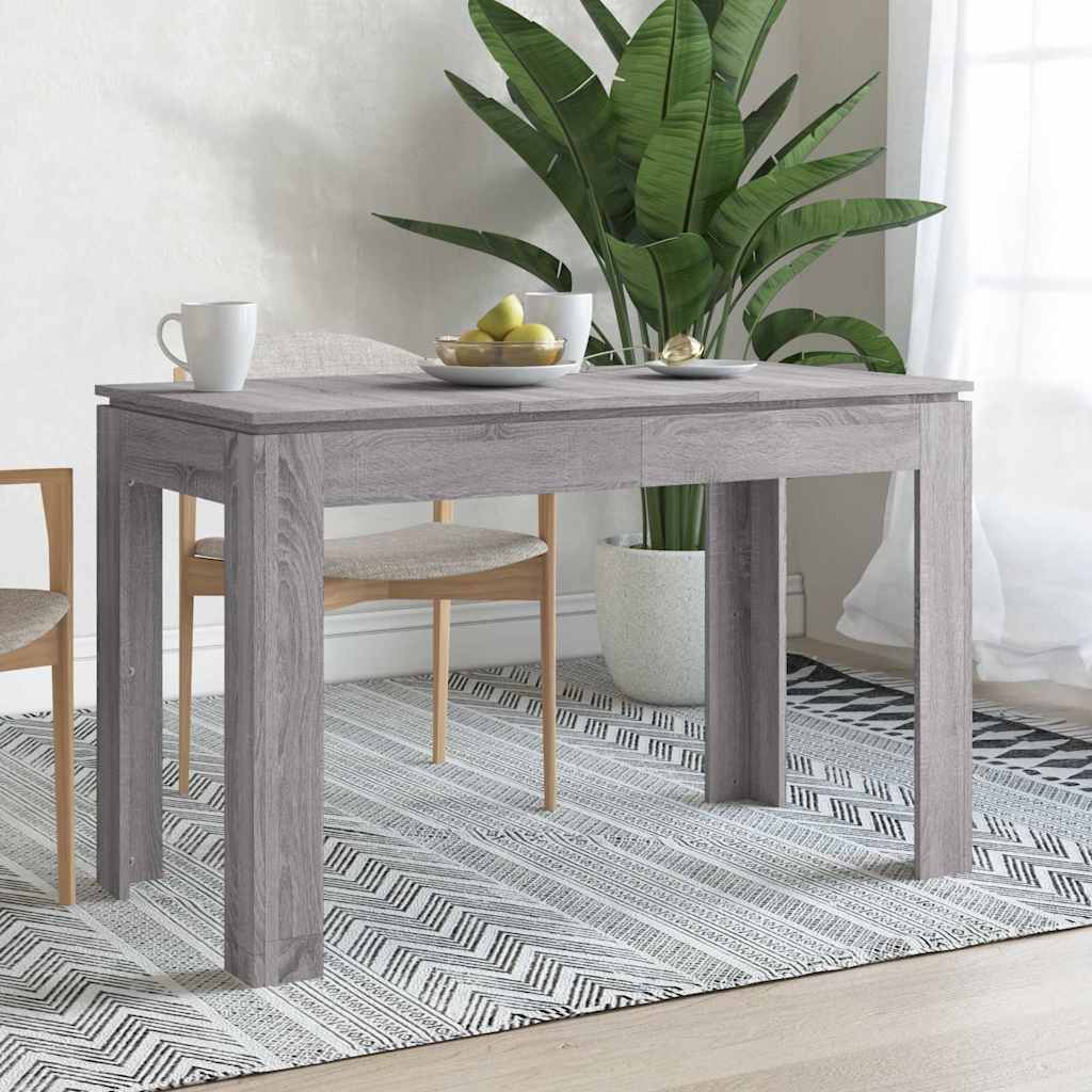 Vidaxl eettafel 120x60x76 cm bewerkt hout grijs sonoma eikenkleurig