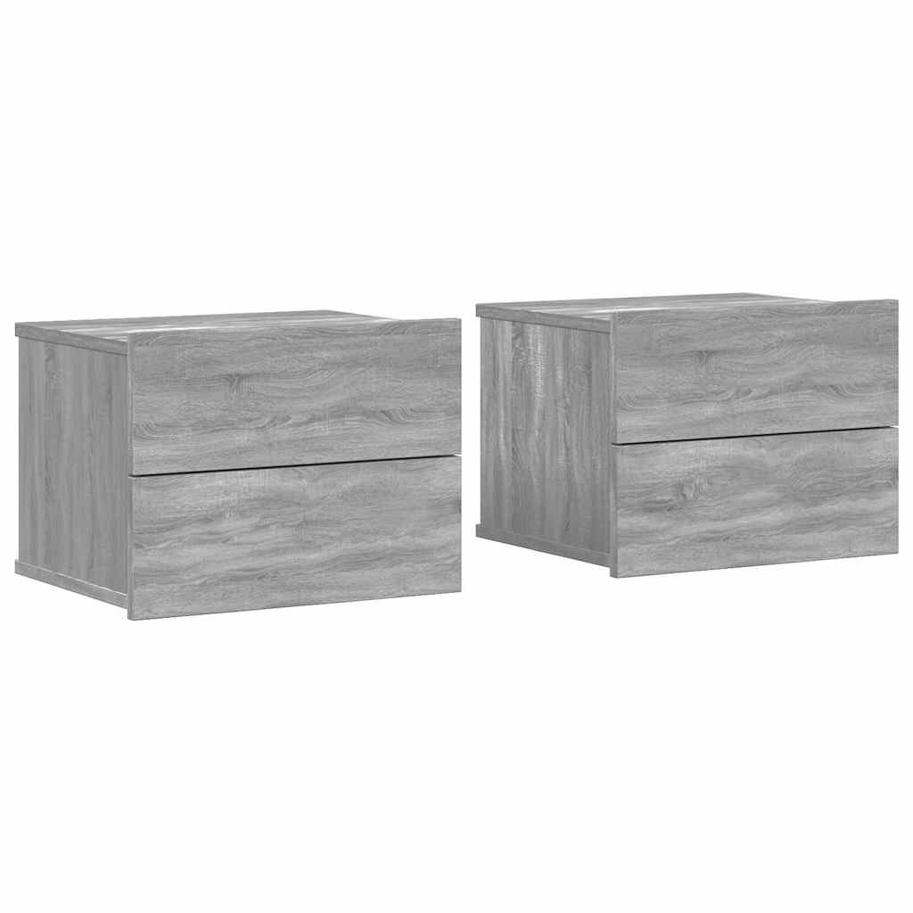 Vidaxl nachtkastjes 2 st 40x30x30 cm bewerkt hout grijs sonoma eiken