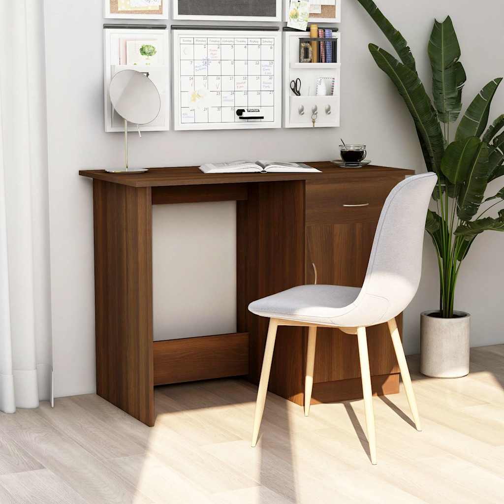 Vidaxl bureau 100x50x76 cm bewerkt hout bruin eikenkleur