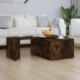 Vidaxl salontafel 150x50x35 cm bewerkt hout gerookt eikenkleurig
