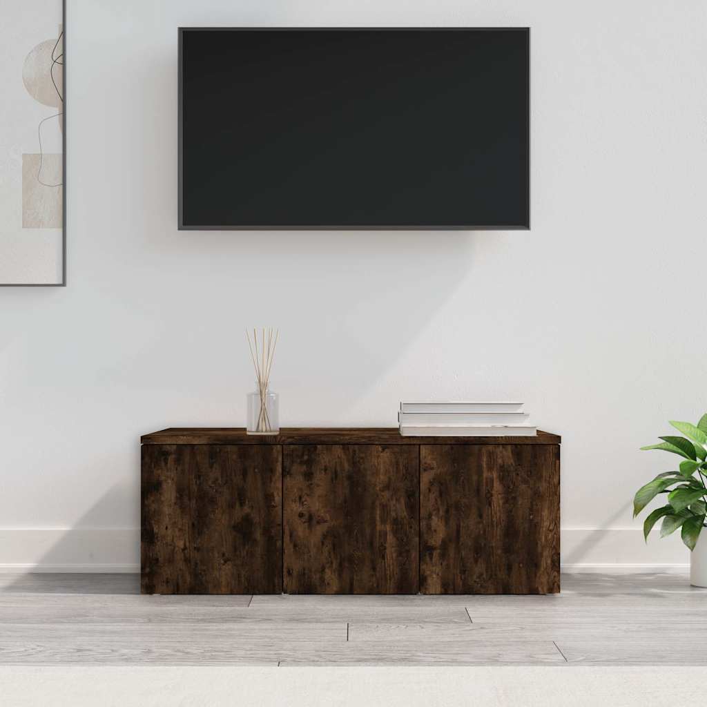 Vidaxl tv-meubel 80x34x30 cm bewerkt hout gerookt eikenkleurig