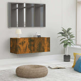 Vidaxl tv-meubel 80x30x30 cm bewerkt hout gerookt eikenkleurig