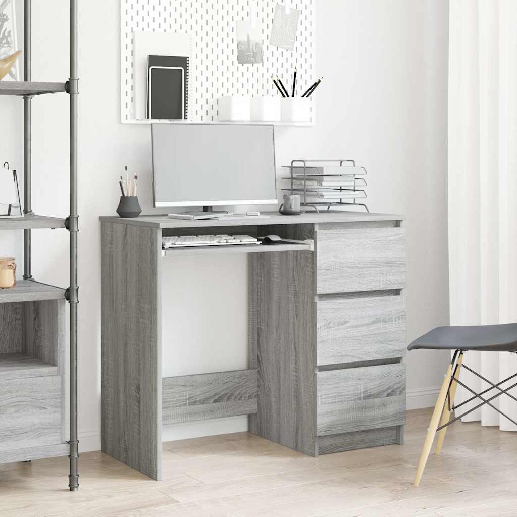 Vidaxl bureau 90x45x76 cm bewerkt hout grijs sonoma eikenkleurig