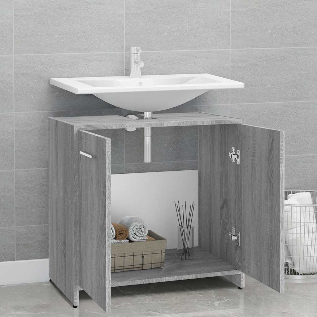Vidaxl badkamerkast 60x33x60 cm bewerkt hout grijs sonoma eikenkleurig