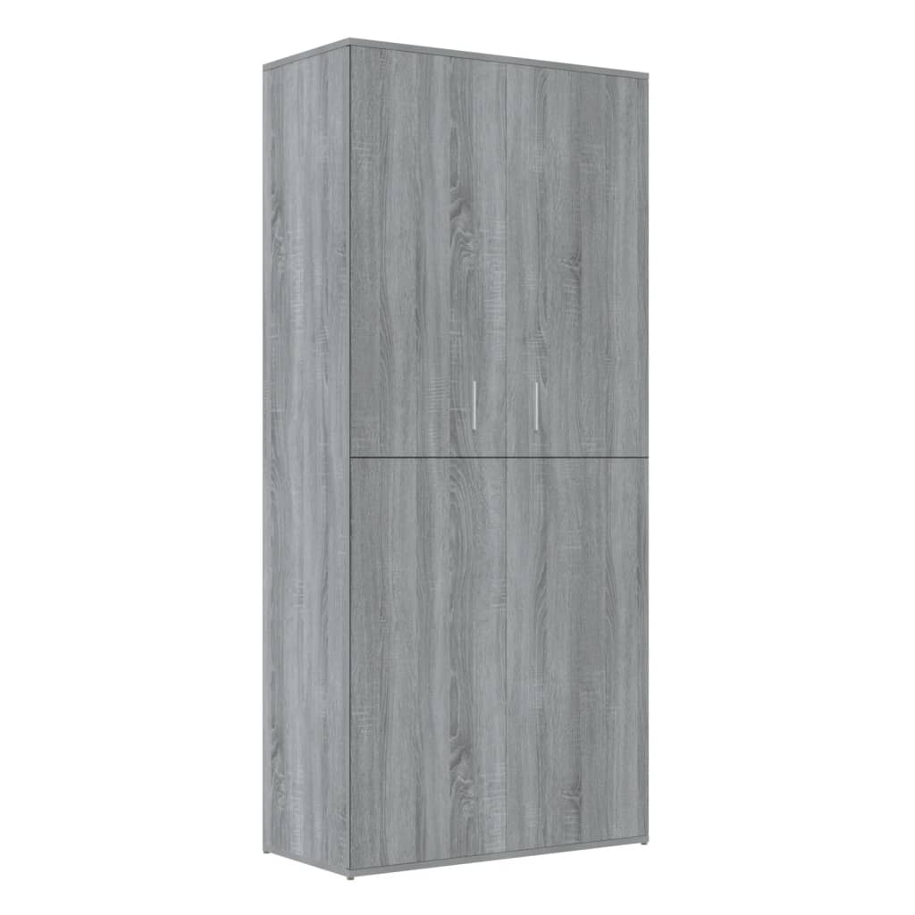 Vidaxl Shoe Cabinet 80x39x178 cm skåret træ grå sonoma eg Farve