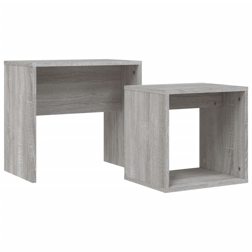Vidaxl 2-delige tafeltjesset bewerkt hout grijs sonoma eikenkleurig