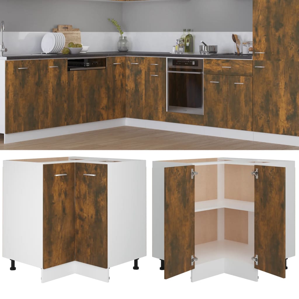 Vidaxl keukenkastje lyon 75,5x75,5x81,5 cm bewerkt hout gerookt eikenkleur