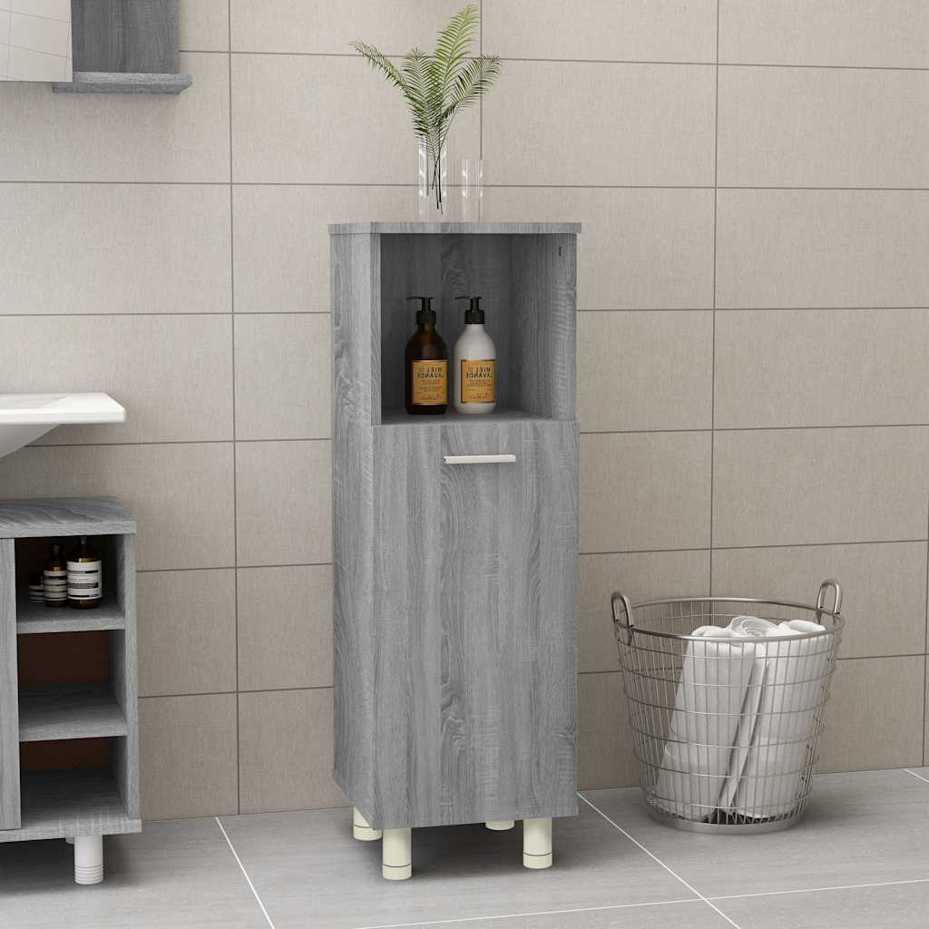 Vidaxl badkamerkast 30x30x95 cm bewerkt hout grijs sonoma eikenkleurig