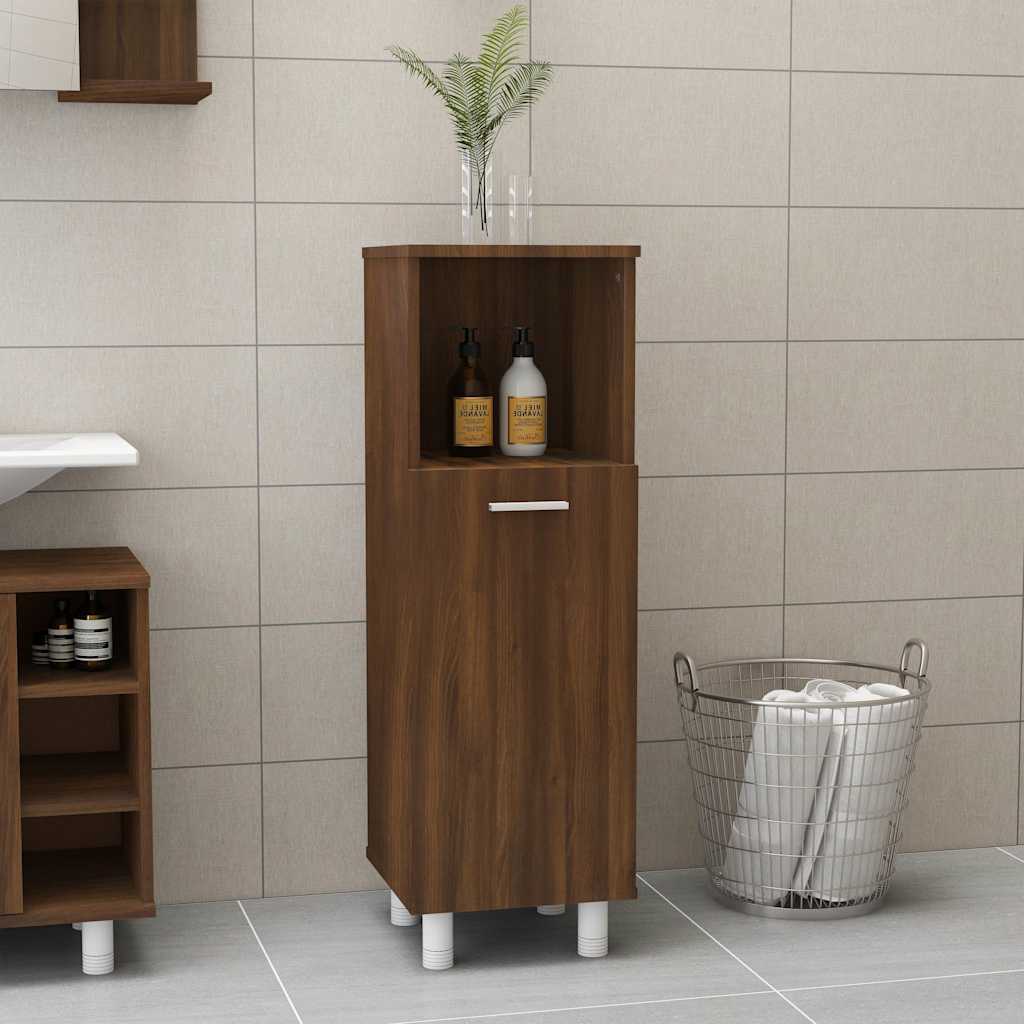 Vidaxl badkamerkast 30x30x95 cm bewerkt hout bruin eikenkleur
