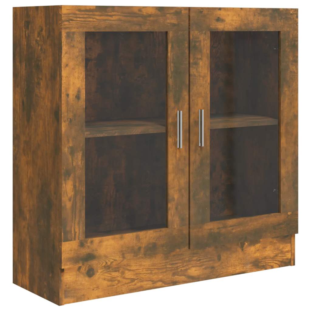 Vidaxl vitrinekast 82,5x30,5x80 cm bewerkt hout gerookt eikenkleurig