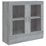 Vidaxl vitrinekast 82,5x30,5x80 cm bewerkt hout grijs sonoma eiken