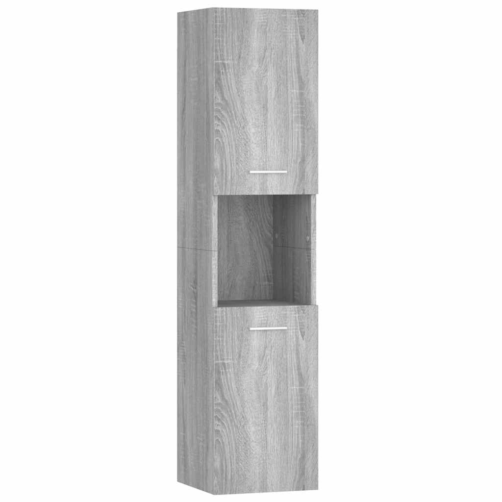 Vidaxl badkamerkast 30x30x130 cm bewerkt hout grijs sonoma eikenkleur