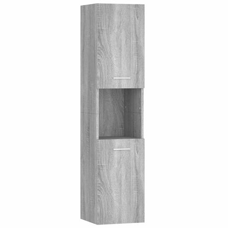 Vidaxl badkamerkast 30x30x130 cm bewerkt hout grijs sonoma eikenkleur
