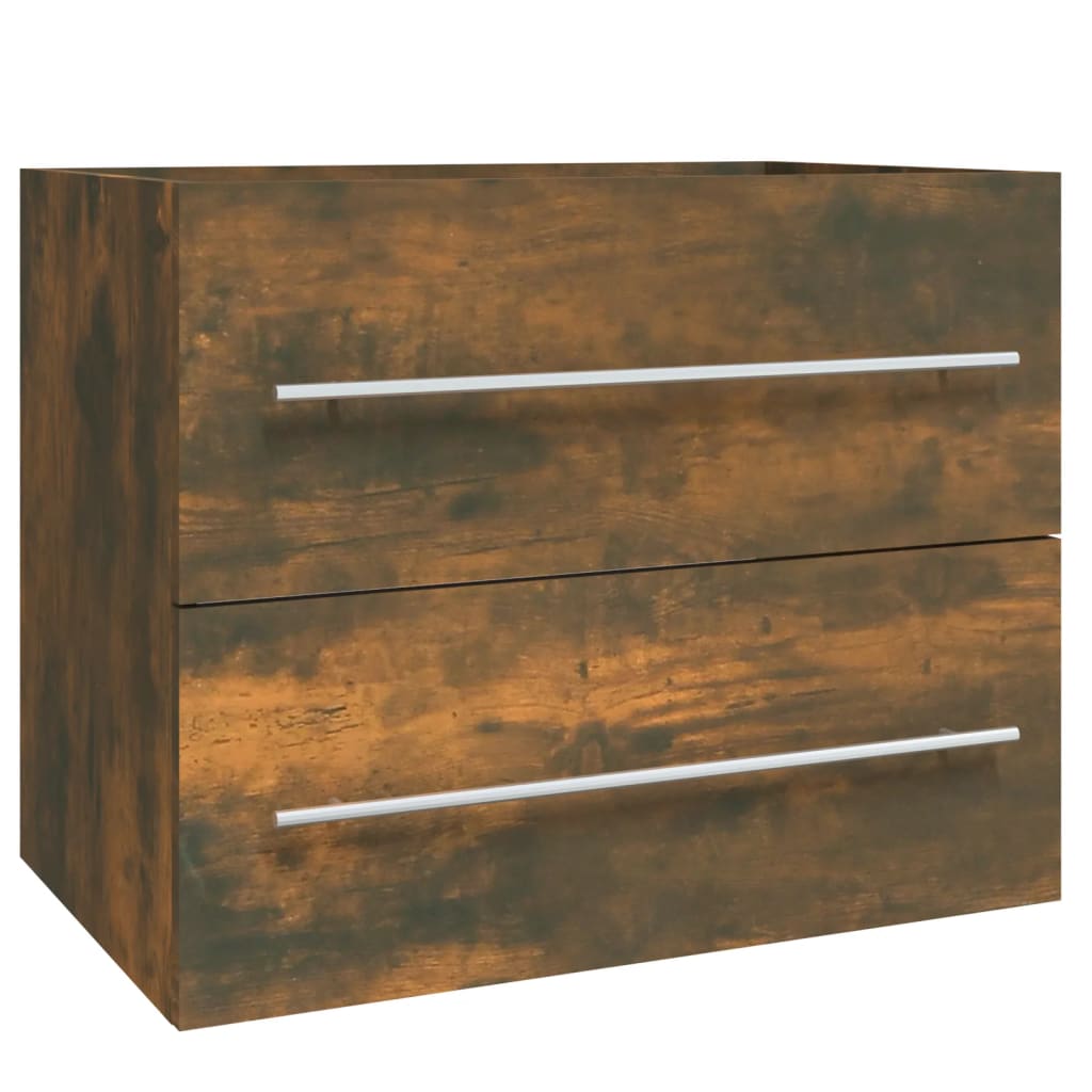Vidaxl wastafelkast 60x38,5x48 cm bewerkt hout gerookt eikenkleurig