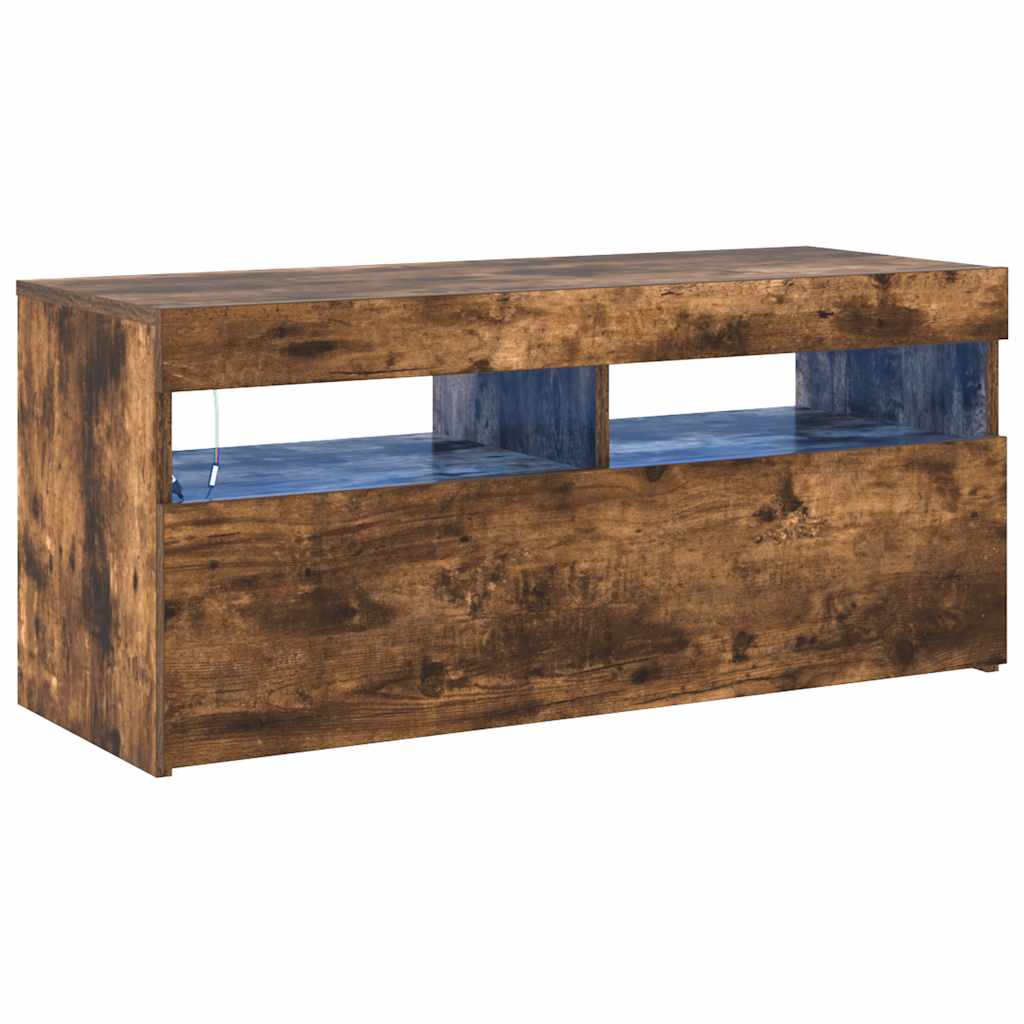 Vidaxl tv-meubel met led-verlichting 90x35x40 cm gerookt eikenkleurig