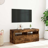 Vidaxl tv-meubel met led-verlichting 90x35x40 cm gerookt eikenkleurig