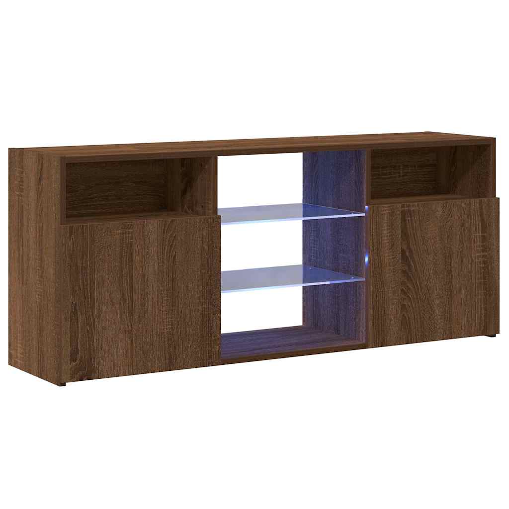 Vidaxl tv-meubel met led-verlichting 120x30x50 cm bruin eikenkleur