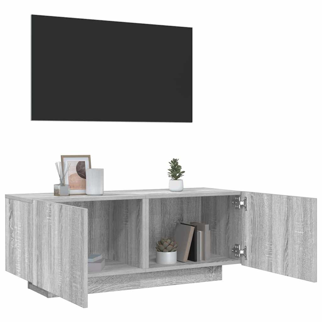 Vidaxl tv-meubel 100x35x40 cm bewerkt hout grijs sonoma eikenkleurig