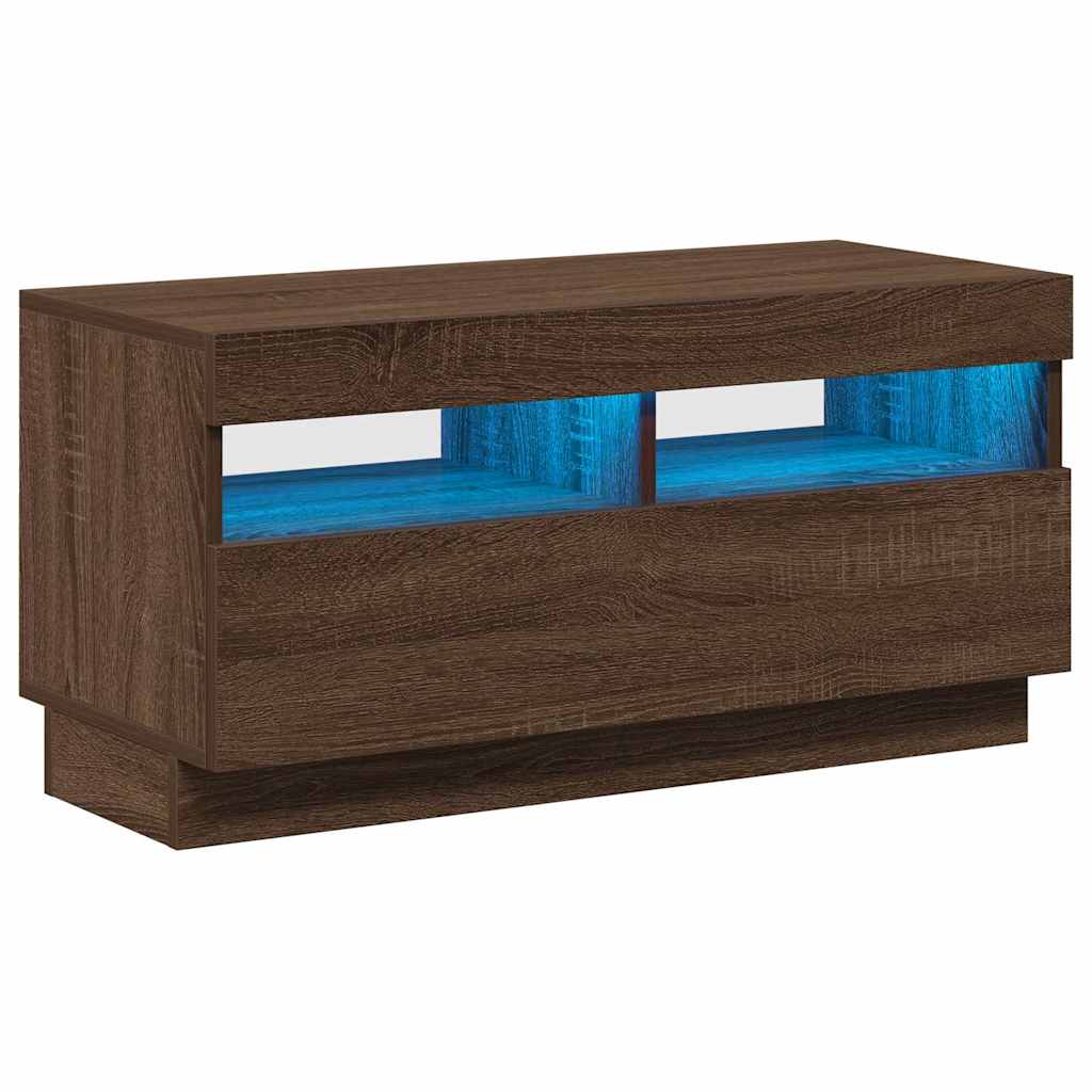 Vidaxl tv-meubel met led-verlichting 80x35x40 cm bruin eikenkleur
