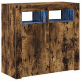 Vidaxl dressoir met led-verlichting 80x35x75 cm bruin eiken