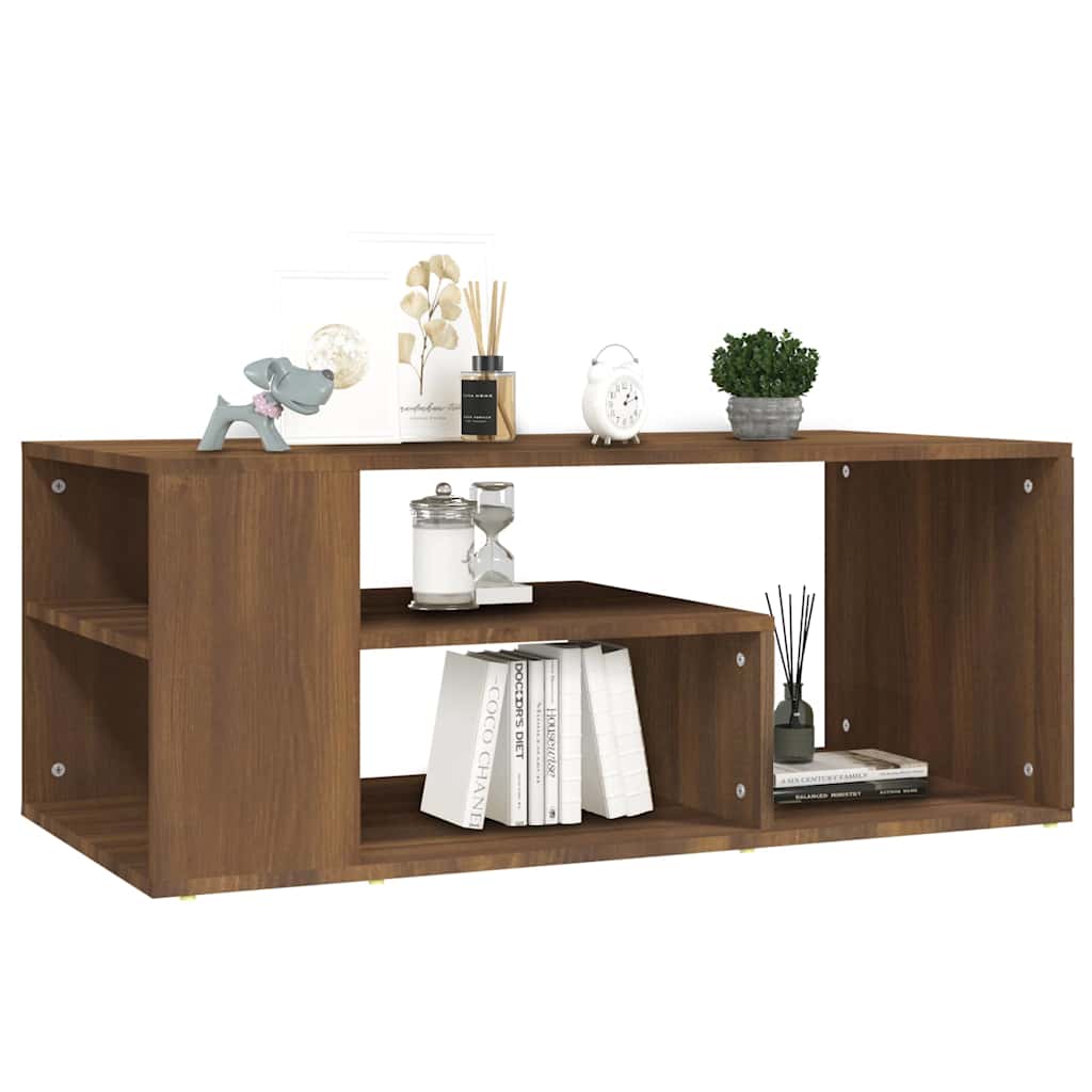 Vidaxl salontafel 100x50x40 cm bewerkt hout bruineiken